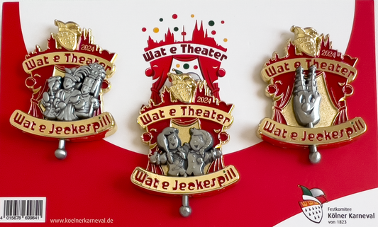 Festabzeichen Kölner Karneval 2024 „ Wat e Theater - Wat e Jeckespill“