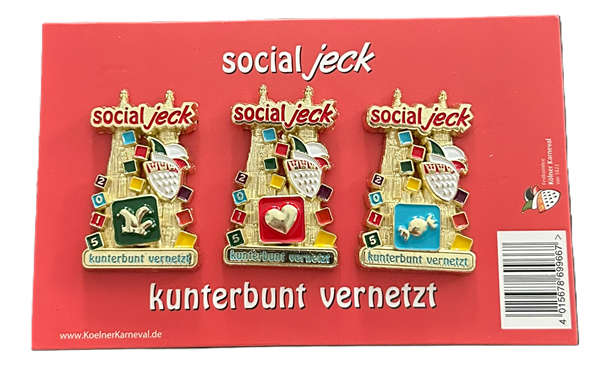 Festabzeichen Kölner Karneval 2015 „ social jeck – kunterbunt vernetzt“
