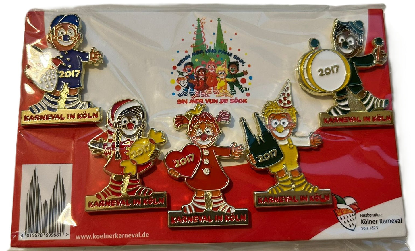 Festabzeichen Kölner Karneval 2017 „ Wenn mir uns Pänz sinn, sin mer vun de Söck“